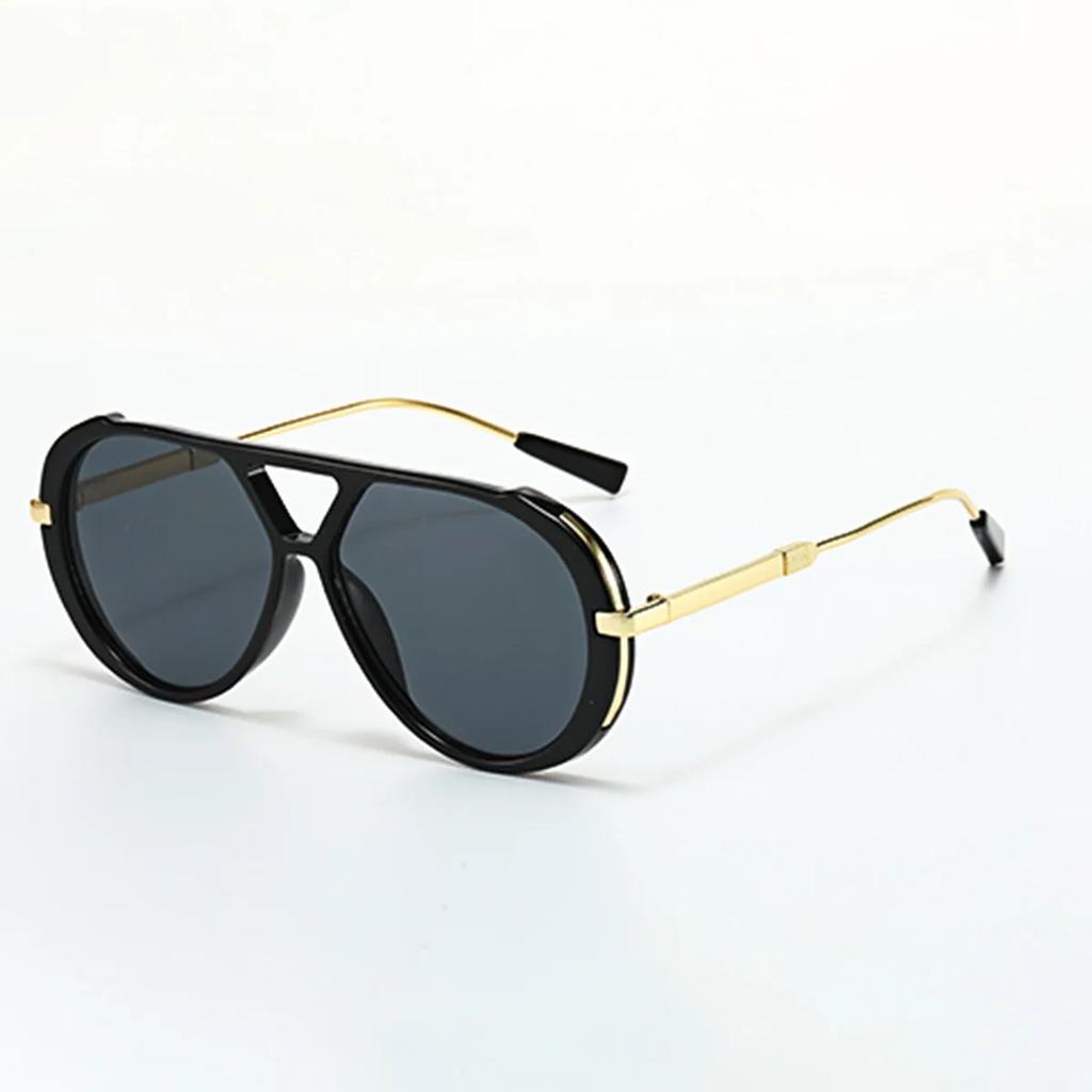 Retro Oval Metal Sunglasses for Women Men Luxury Fashion Brand UV400 Punk Unisex Stylish Shades