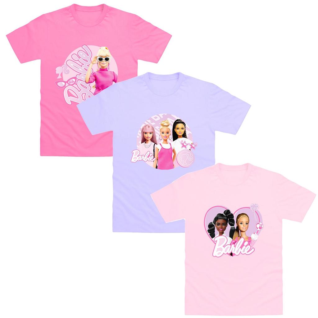 Barbie Childrens/Kids T-Shirt (Pack of 3)