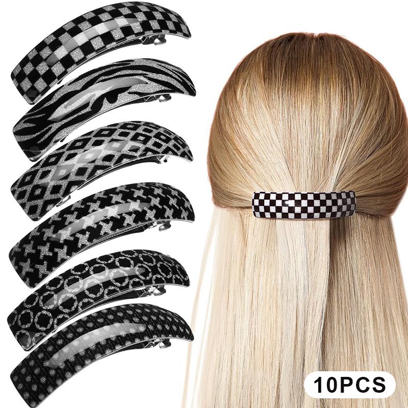 

6/10Pcs Beautiful French Hair Lines Simple Retro Classic Large Snap Barrettes Hair Accessories Large Hair Barrettes For Women A8