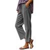 Women's Corduroy Straight Leg Pants Casual Trousers with Split Hem