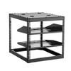 10U Open Frame Network Rack, 585 mm Depth, Wall Mounted or Floor Standing Server Rack, Heavy Duty 4 Post, with Vented Shelves & Mounting Hardware,