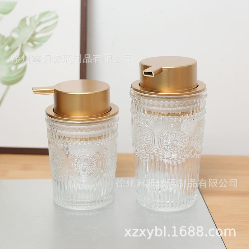 Sticla cu bule de sticlă de lux ușoară de 400 ml Flacon de distribuire pentru spălare manuală Dispenser cu bule Sticla de presă pentru toaletă