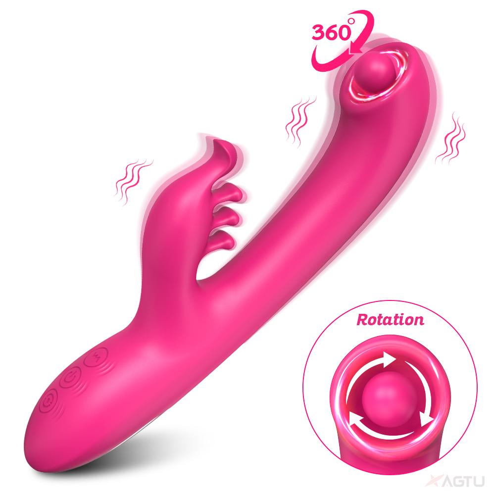 Rabbit Vibrator For Women Rotation Vaginal G-spot Vibrator Nipples Clitoris Stimulator Female Masturbation Sex Toy For Adult 18+