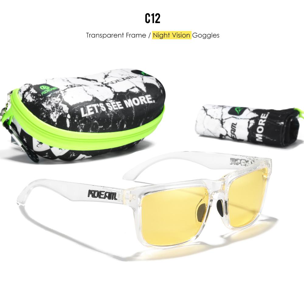 KDEAM Large Size Men's Sunglasses Polarized Photochromic Night Vision Goggles Oversized Sun Glasses With 154mm Width KD332 PLUS