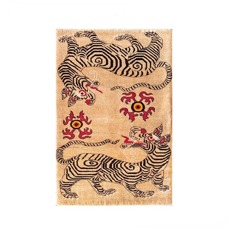 Carpet for Living Room Retro Animal Abstract Printed Children's Bedroom Fluffy Rug Home Decoration Luxury Large Area Plush Mat