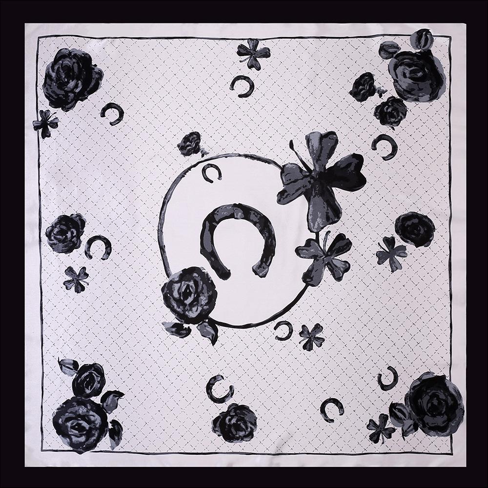 Høykvalitets luksuriøst silkeskjerf pannebånd Skjerf Halsskjerf For kvinner Kjede Silkeskjerf Dekorativt sjal for kvinner