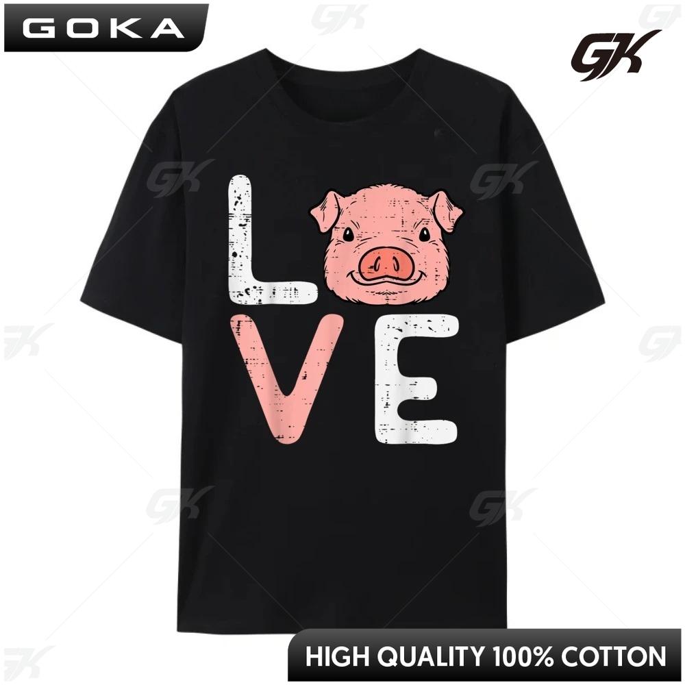 Love Pig Cute Hog Farmer Swine Farm Animal Shirts Graphic Tee Graphic T Shirts Birthday Round Short Sleeved