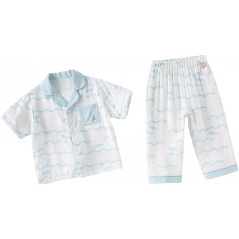 DAVEBELLA Boys  Summer Quick Dry Short Sleeve Pajama Set 130 cm