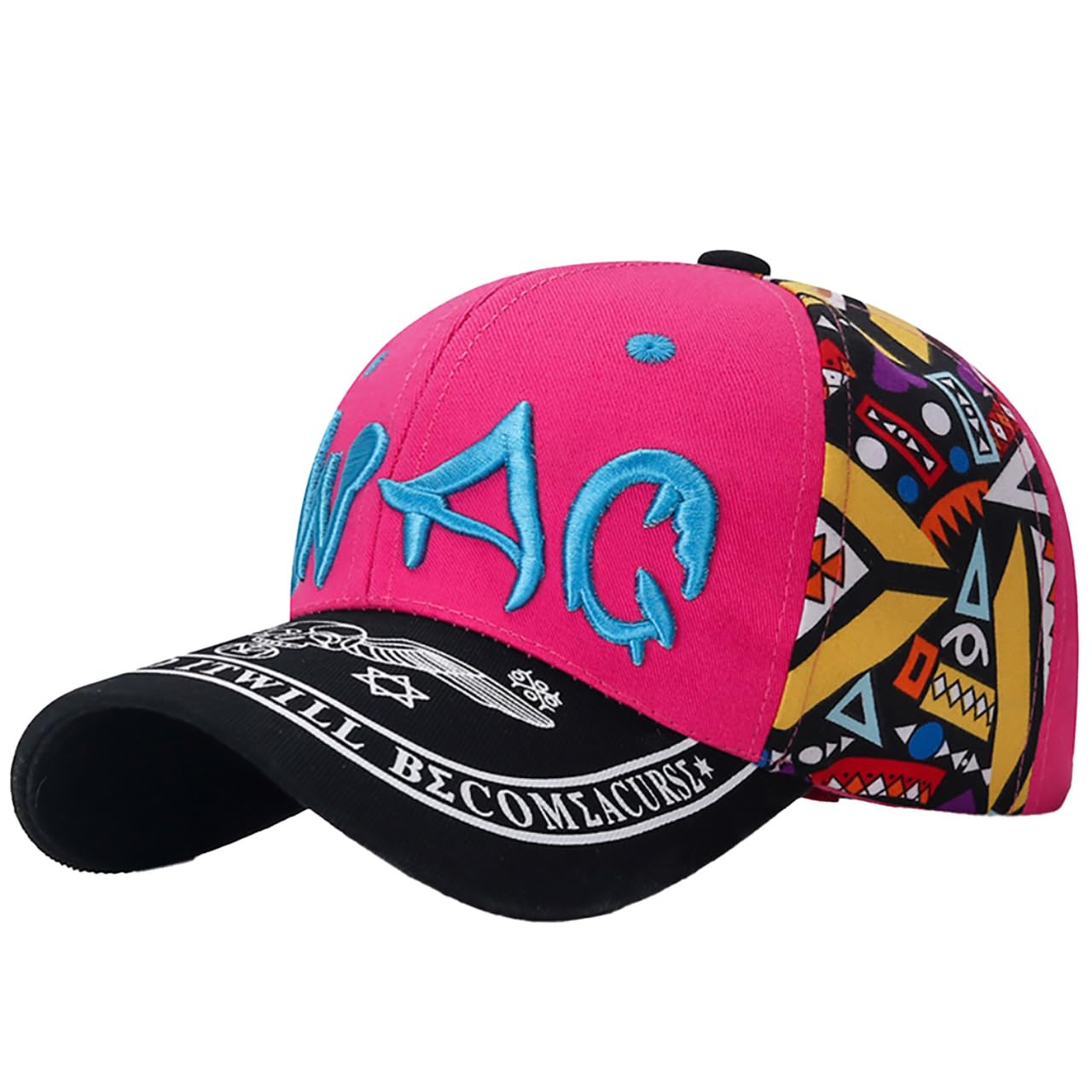 

Monogram Embroidered Cap Design Street Fashion Stylish CZ805 [White Fang] Men s Women s (Rose)