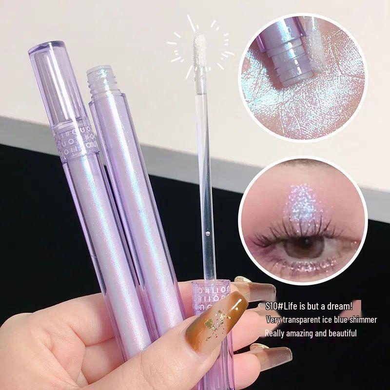 Gilded Illusion Chameleon Liquid Eyeshadow: Pearlescent Glitter Highlighter for Aegyosal Brightening