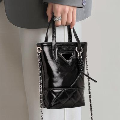 Borsa in Pelle con Stampa di Vacchetta Elegante Borsa a Spalla Portatile da Donna