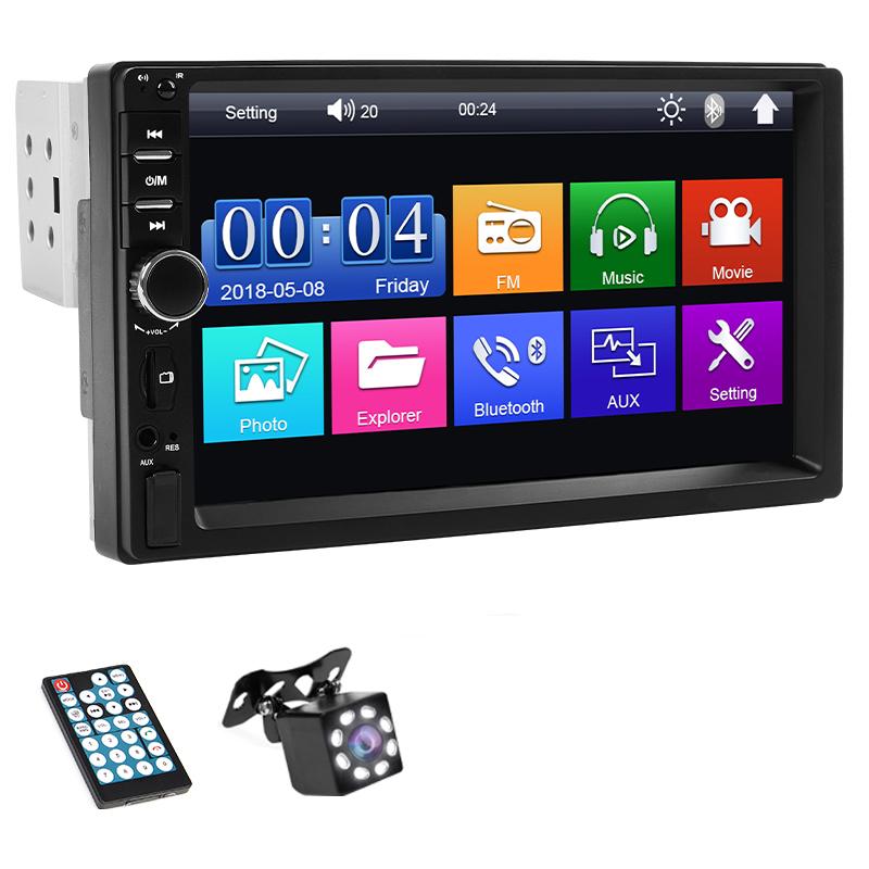 7 Inch Car Radio 1 Din MP5 Multimedia Player Touch Screen FM ISO Power Aux Input Bluetooth USB Mirror Link Universal Autoradio