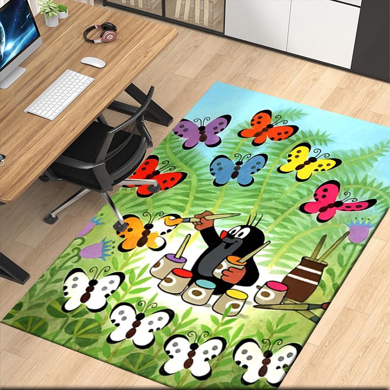 Krtek Printed Carpetrugfor Office Chair Living Room Bedroom Kitchen Room Decor Gifts