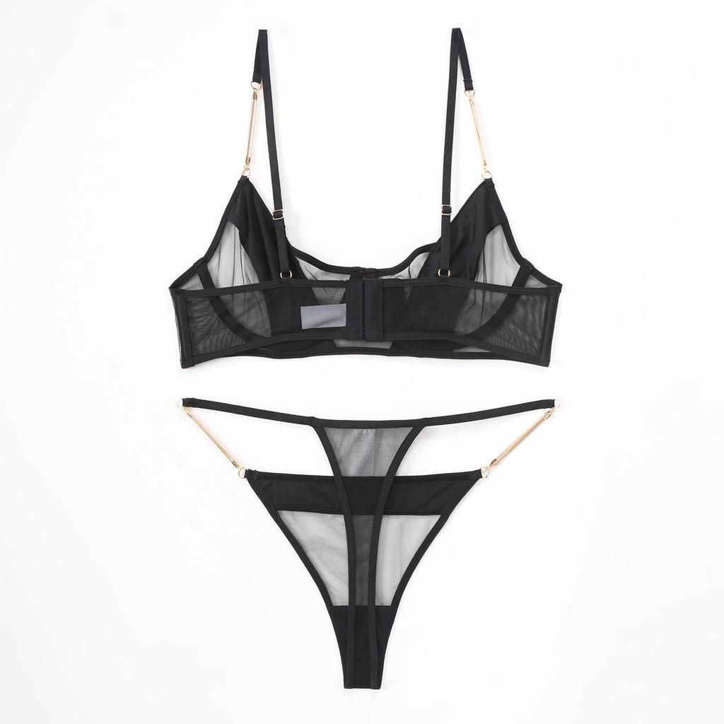 European & American French-Style Sexy Bra Set: Wearable As Outerwear, Thin & Supportive