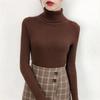 Pulover cu guler la modă Pulover subțire și solid Pulovere tricotate Toamnă Iarnă Haine pentru femei Casual cu mânecă lungă Pulovere calde 28663
