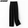 DIMANAF 2023 Tallas Grandes Verano Pantalones Largos para Mujer Pantalones Sueltos Rectos Muestran Delgado Pantalones Básicos Femeninos Pantalones de Pierna Ancha 4XL