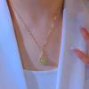 New Light Luxury Hetian Jade Water Drop Necklace for Women - High-End Clavicle Chain, Titanium Steel, Non-Fading Beads Accessory