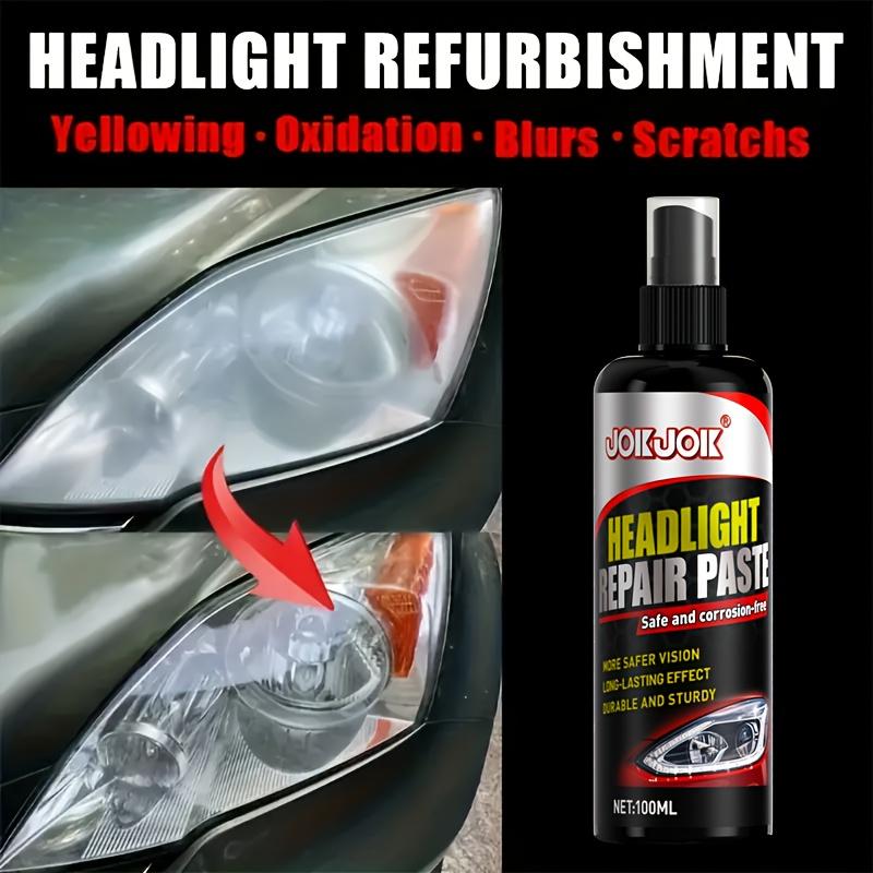 JOKJOK 100ml Ceramic Car Headlight Repair Spray - Advanced Yellowing and Oxidation Remover, Long-lasting Protective Coating