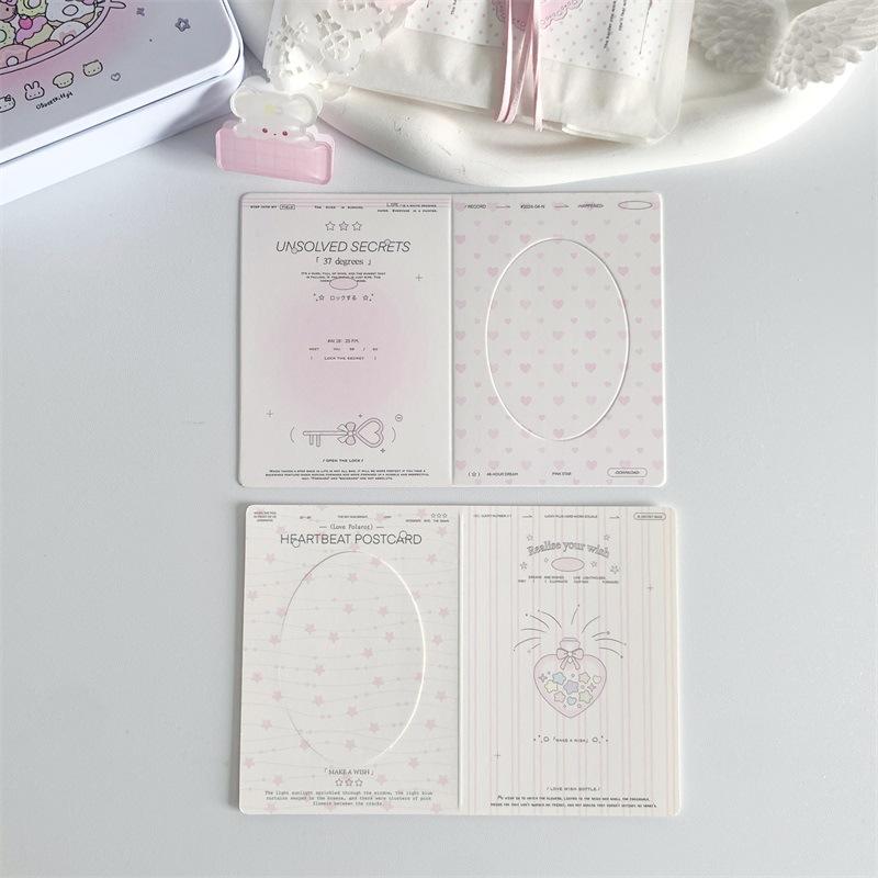 10PCS Ins Hollow Folding Card Photo Frame Protection Packaging Material Decoration Folding DIY Message Greeting Card Card