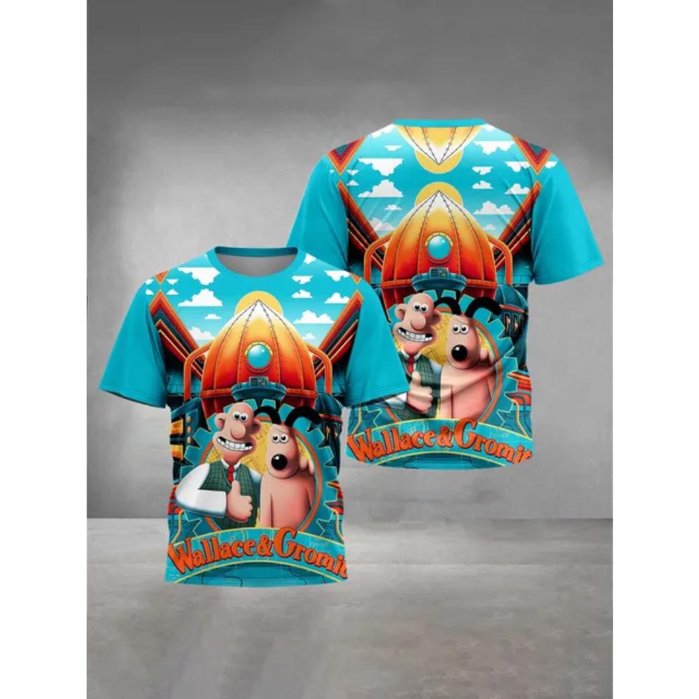 W-Wallaces-Gromits 3D Print Baby Clothing 5 To 14 Years Male Outdoor Clothes for Children Boy Girl Child T-Shirt Top Shirts