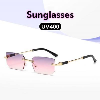 New Business Frameless Sunglasses Fashionable Cut Edge Uv400 Sun Protection Party Gatherings Travel Beach Shades Glasses