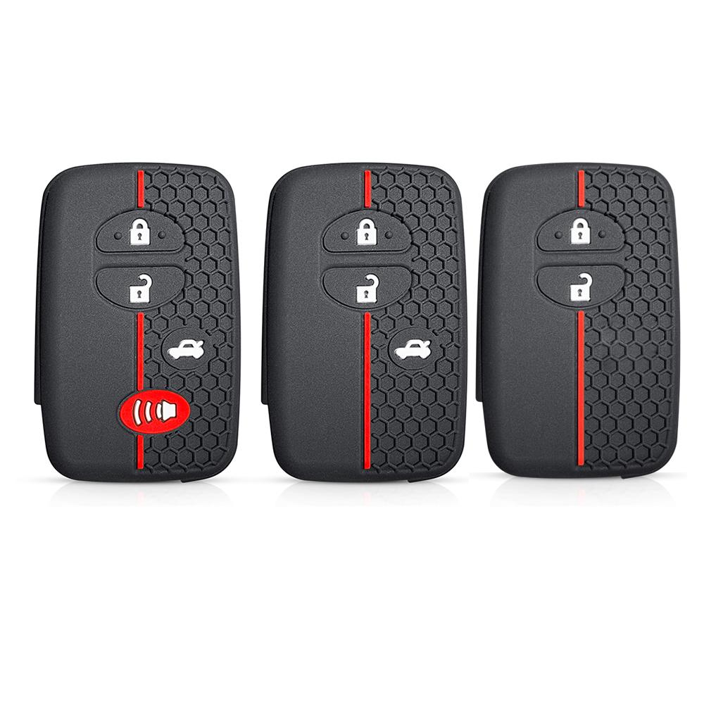 

Silicone Key Fob Cover for TOYOTA Auris Prius Alphard Land Cruiser 200 Prado Aqua Avensis Avalon Venza Remote 2/3/4btns Keychain