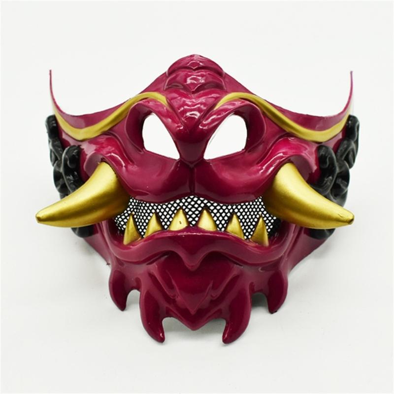 Masquerade Mask Halloween Costume Mask Half Face Mask Japanese Mask Party Mask Devil Samurais Mask Carnivals Mask