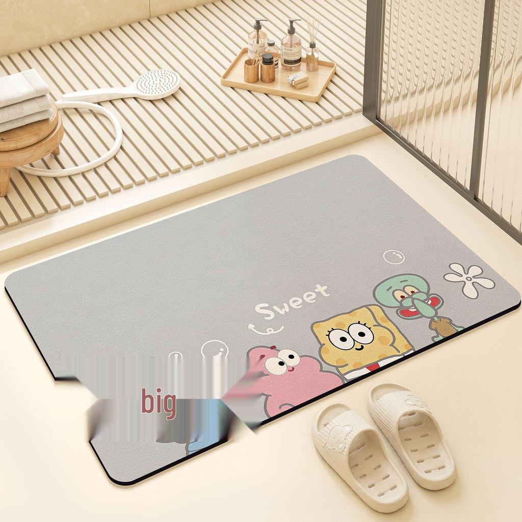 2026 New Style Non-Slip Diatom Mud Water Absorption Anime Bathroom Floor Mat - Quick Dry