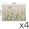 Wildflower Vinyl Placemats Washable Non-Slip Plastic PVC Table Mats for Spring Party Kitchen Dining Decor, 12x18 Inch