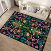 Colorful Artistic Floral Carpet with Eye Symbols and Hand Motifs Suitable for Use As an Anti-slip for Living Room Bedroom Sofas