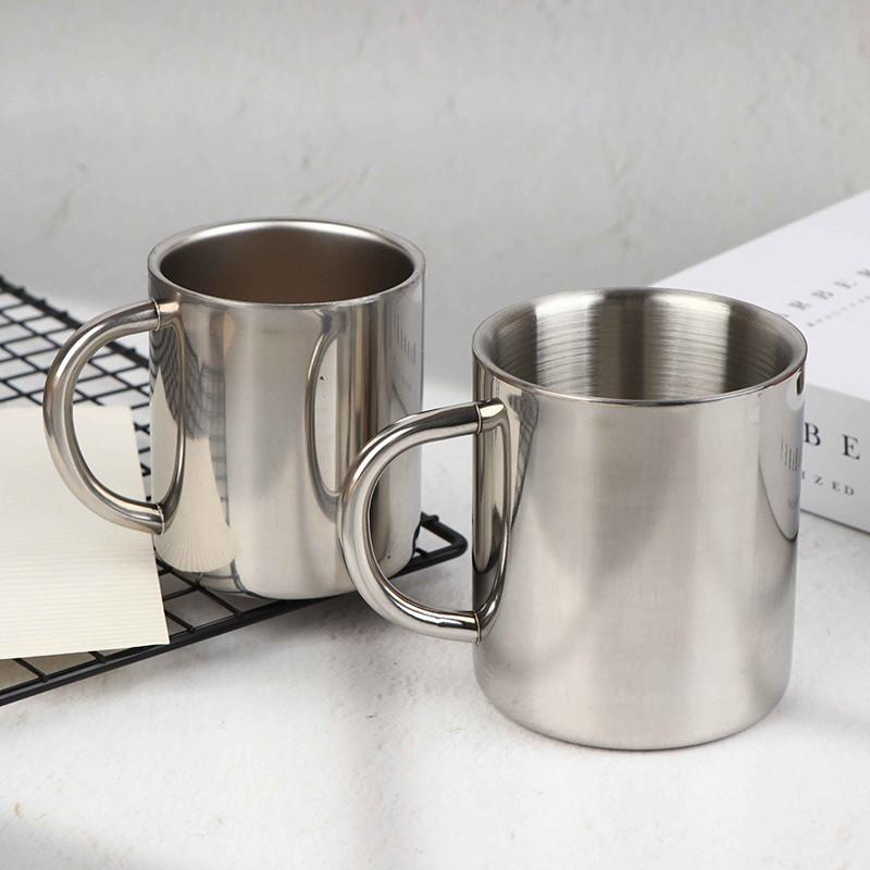 Double Wall 304 Stainless Steel Coffee Mug Without Lid Portable Cup Travel Tumbler Jug Children'S Milk Tea Cups Office Water Mug