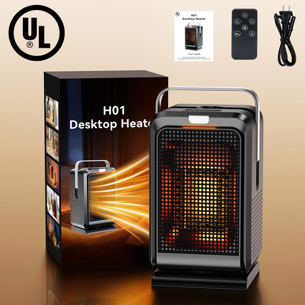 

Енергозберігаючий зимовий настільний обігрівач, маленький побутовий обігрівач, вентилятор гарячого повітря, електричний обігрівач європейського та британського стандарту, подвійний us EU чорний