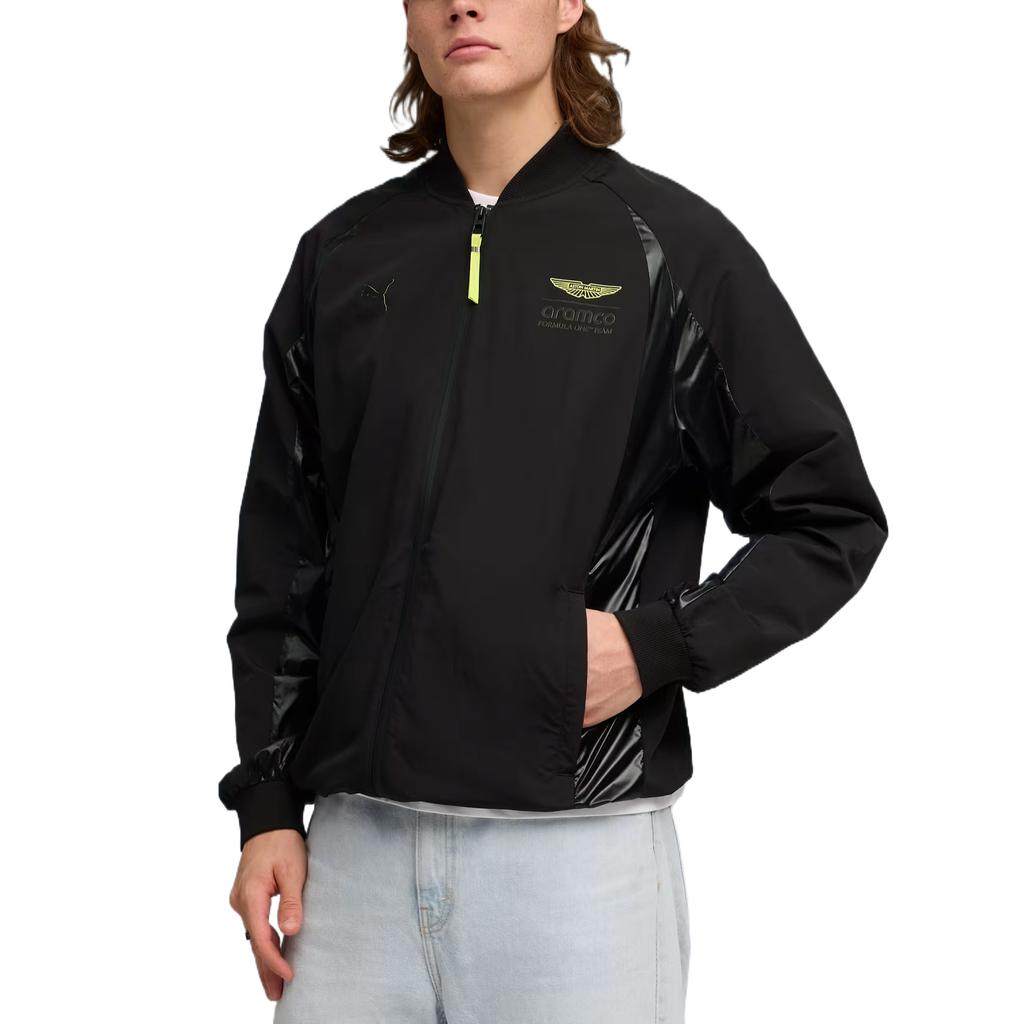 Puma Aston Martin Aramco F1 Solid Color Baseball Collar Loose Jacket Men jackets 635375-01