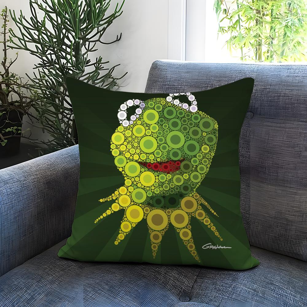 Trendy KKermit the Froging Cushion Cover Comfortable Reversible Pillow Cover Ideal for Car Sofa Bedroom Beyond