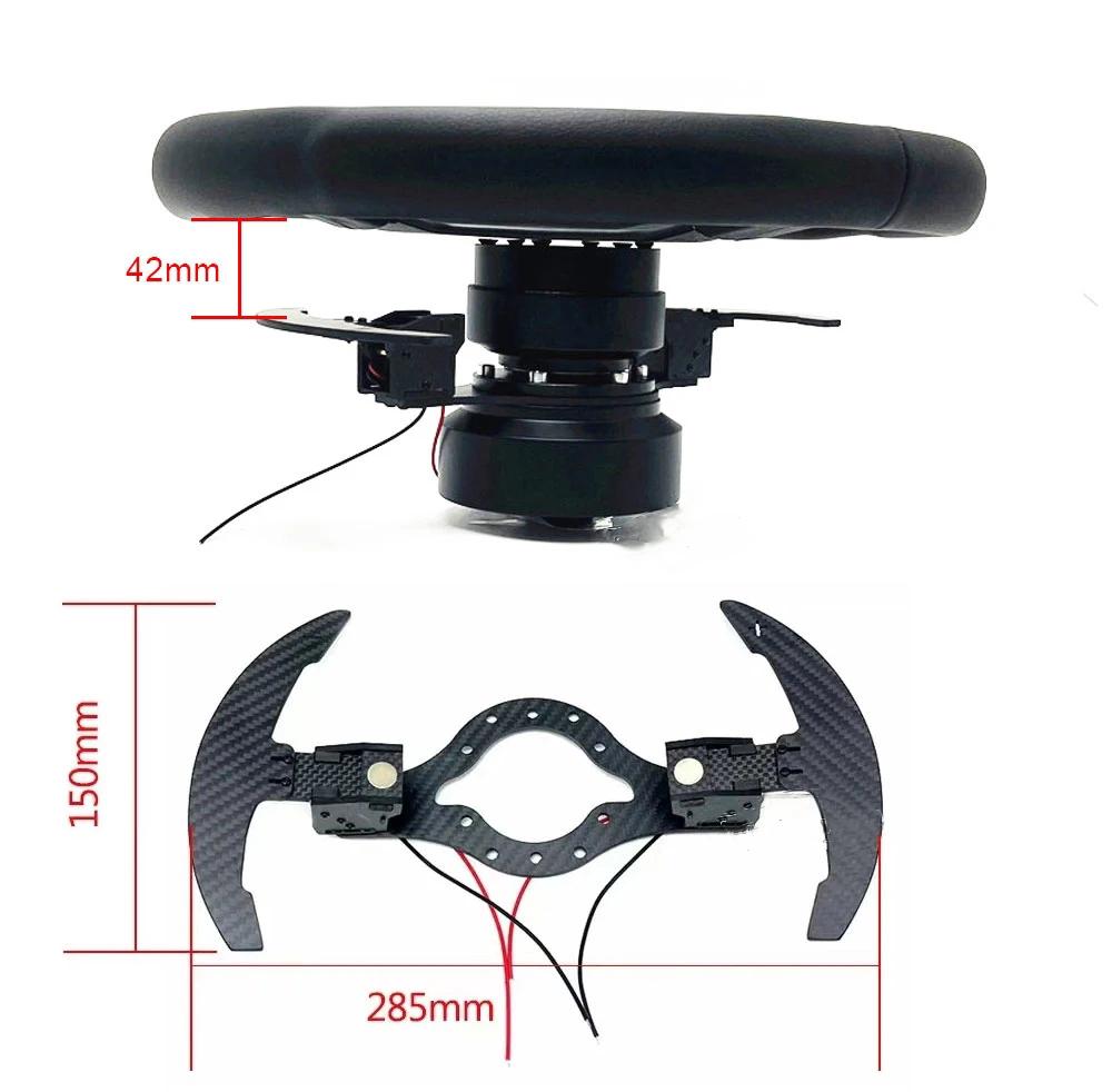 Universal Racing Sport Steering Wheel Button Relocation Kit Matte Carbon Fiber Magnetic Paddle Shifter