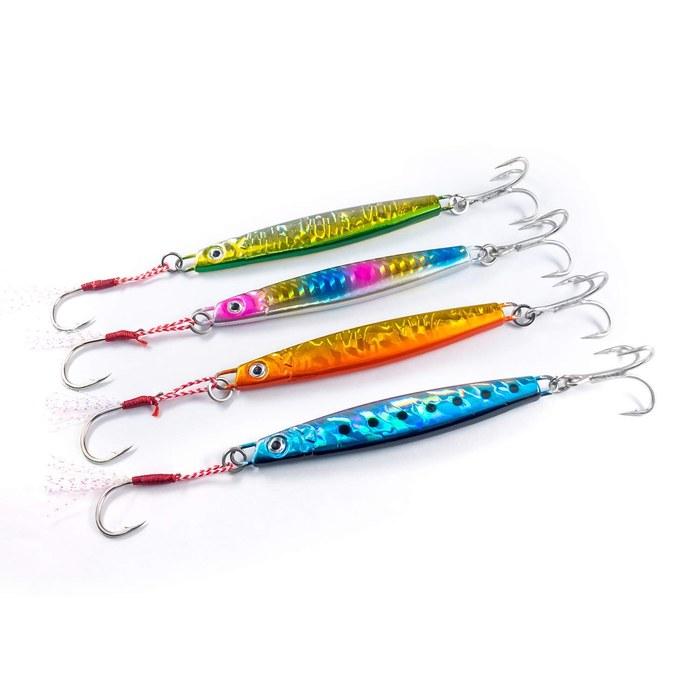 Orurudo Metal Jig F B Set 4 Colors 11.9cm 100g with Assist Hooks Silver Hooks qb100143b05n0 B Set (4 Colors)