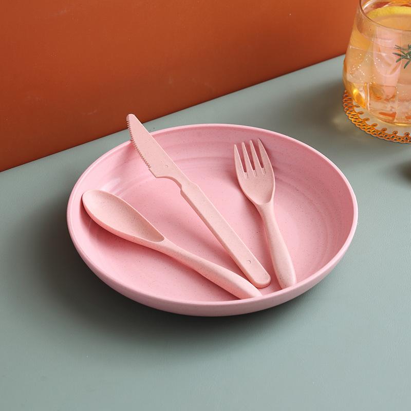 Wheat Straw 20Cm Plate Household Cutlery Vegetable Plate Fruit Plate Plate Salad Plate