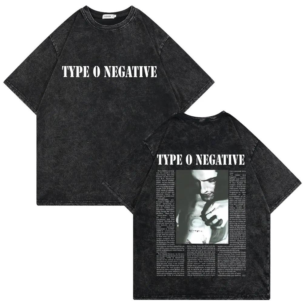 2026 Washed Vintage Type O Negative Who Will Save The Sane Tshirt Men Women Rock Metal Gothic T-shirt Man Oversized Cotton T Shirts