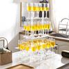 Acrylic Stemware Display Stand Decorative with Cutout Slots