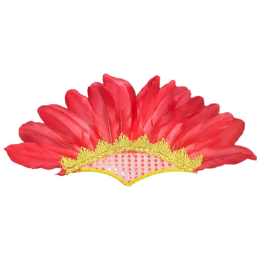 45cm Feather Cosplay Hat Carnival Indian Chief Hair Accessories Party Sparkling Embellished Headdress Colored Feather Headwear