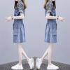 European Fashion Slim Fit A Line Denim Dress Casual Midi Dress for Women Plus Size Summer Thin