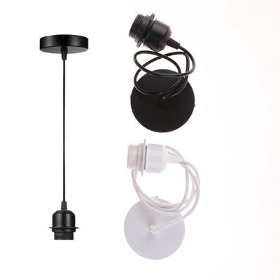 1 Set Nordic Half Teeth Lampshade Base Vintage E27 Hanging Lamp Holders With 0.8/1/1.2/1.5M Cable Ceiling Lamp Holder Socket