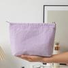 Compact Travel Makeup Bags for Women Vertical Striped Portable Cosmetic Storage