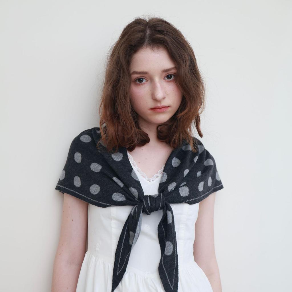 Cashmere polka dot series triangle scarf knitted shawl autumn and winter warm versatile atmosphere neck scarf scarf