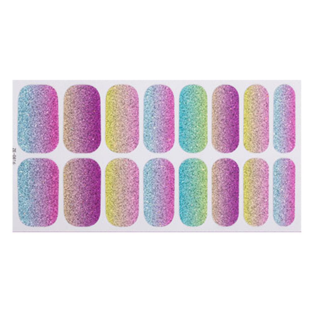 French Tip Nail Sticker Glittering Nail Polish Stickers Flowers Gels Nail Strips Nail Art Decortions Manicures Supplies