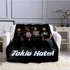 Coperta stampata retrò della band Tokio Hotel, coperta calda in flanella morbida e confortevole, biancheria da letto per casa, viaggio, regalo di compleanno