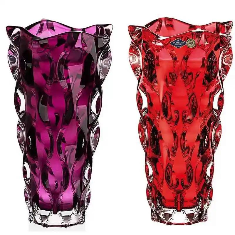 Large Size Luxury Crystal Glass Vase Creative Flower Arrangement European Sle Home Living Room Decoration Bottle