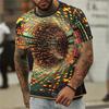 Men's Geometic Optical Illusion T Shirt 3D Print Short Sleeve Crew Neck Plus Size T Shirt For Men New In Mens Sport Tshirts