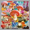 50PCS Waterproof Transparent Mushroom Stickers: Realistic, Colorful PET for DIY Journals and Thermos Cups