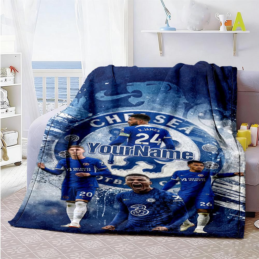 Team Club 3 Customize Your Name Blanket Multi-purpose Customizable Blanket Soft Warm Cozy Perfect for Living Room Chair Picnics Nap